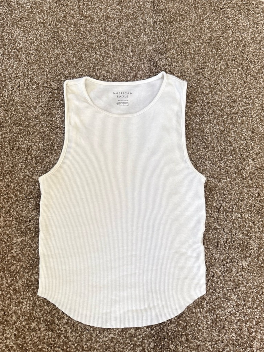 American Eagle Outfitters White Ribbed Scoop Neck Tank